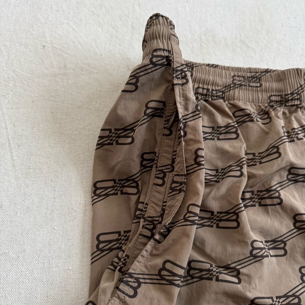 Balenciaga Swimwear Monogram BB Water Swim Shorts Brown Size Large 34 NEW - Picture 4 of 11